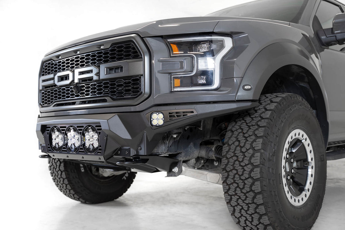 2017-2020 Ford Raptor Bomber Front Bumper Mounts for 3 Baja LP6 Round Lights Addictive Desert Designs-2