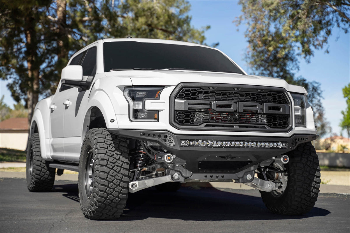 2017-2020 Ford Raptor Rock Fighter Frame Cut Front Bumper Addictive Desert Designs-3