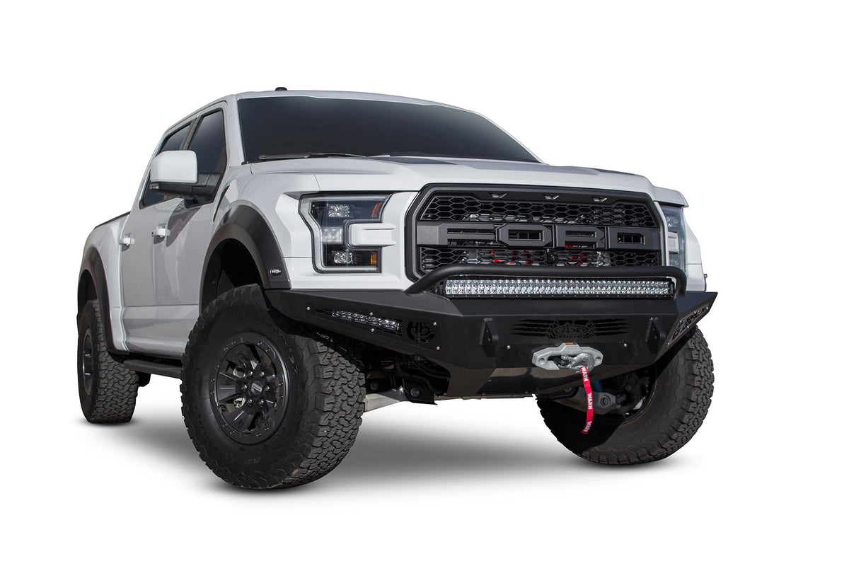 2017-2020 Ford F-150 Raptor HoneyBadger Front Bumper With Winch Mount Addictive Desert Designs-5