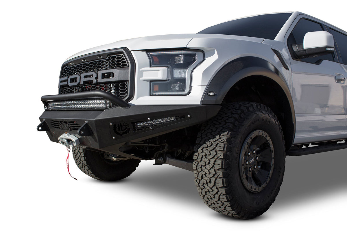 2017-2020 Ford F-150 Raptor HoneyBadger Front Bumper With Winch Mount Addictive Desert Designs-8