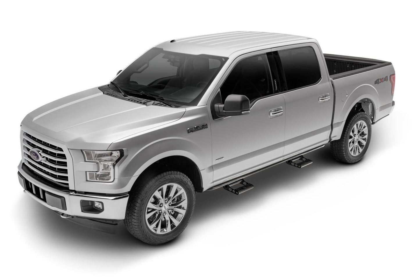 RKR Step System Cab Length (2 Step Mounts/2 Steps per Side) 1.75 Inch Rails 2015-2025 Ford F-150 SuperCrew Textured Black NFab-2