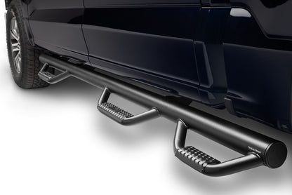 Nerf Step Bar Wheel-to-Wheel with Bed Access (3 Steps per Side) 3 Inch Main Tube Diameter 2015-2025 Ford F-150 5 Foot 7 Inch SuperCrew Textured Black NFab-6
