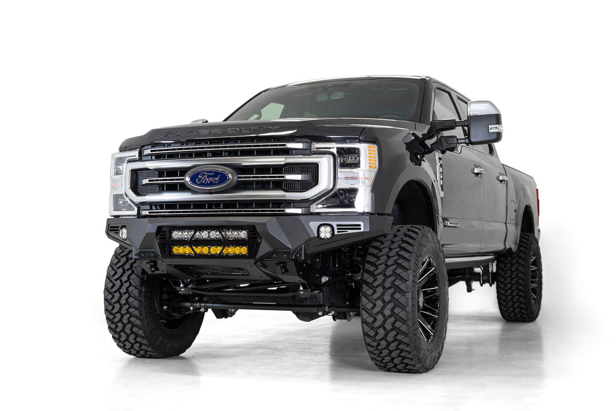 2017-2022 Ford Super Duty F-250 F-350 Bomber Front Bumper Mounts for dual 20 Inch Light Bars Addictive Desert Designs-1