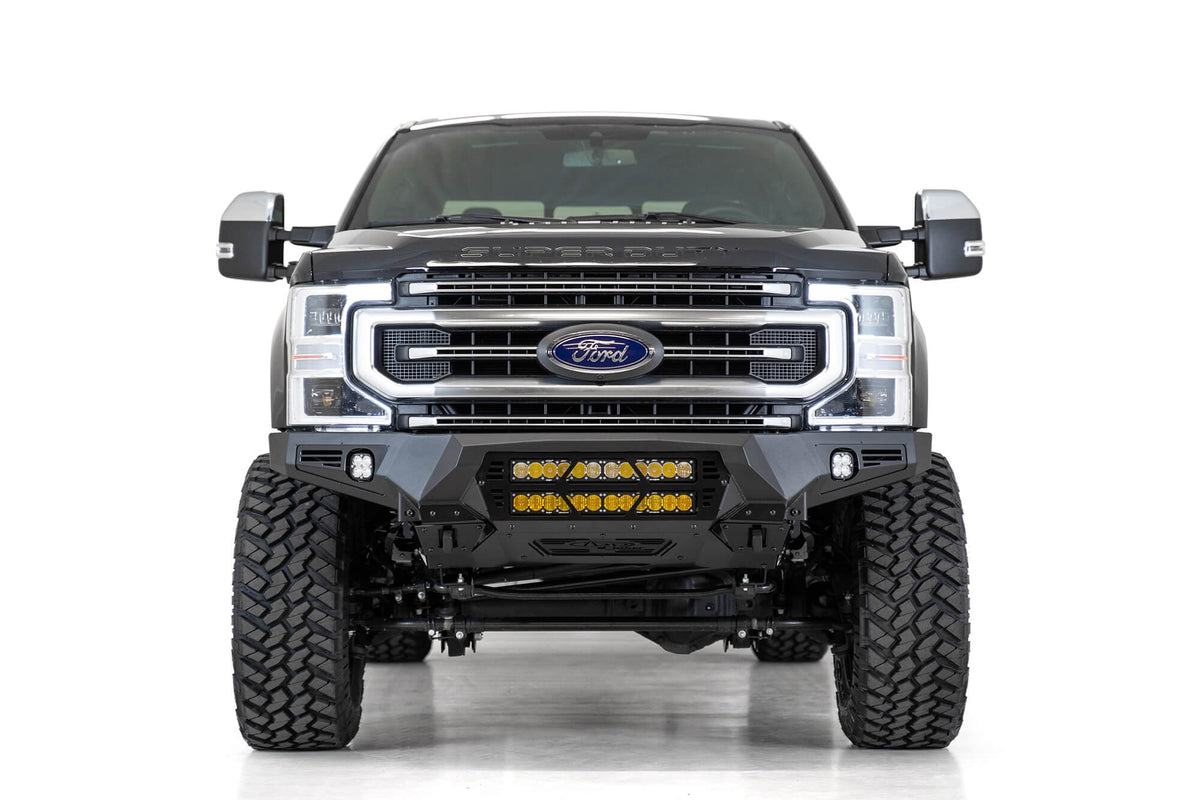 2017-2022 Ford Super Duty F-250 F-350 Bomber Front Bumper Mounts for dual 20 Inch Light Bars Addictive Desert Designs-2