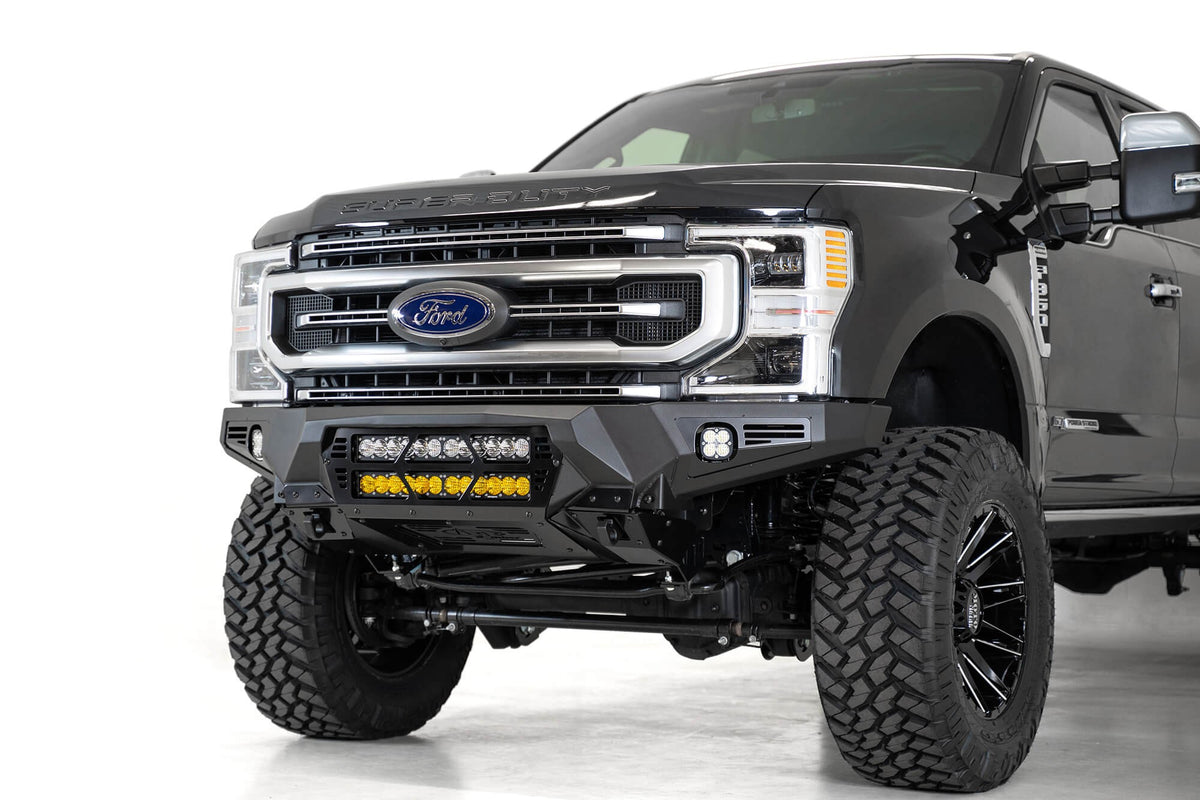 2017-2022 Ford Super Duty F-250 F-350 Bomber Front Bumper Mounts for dual 20 Inch Light Bars Addictive Desert Designs-5