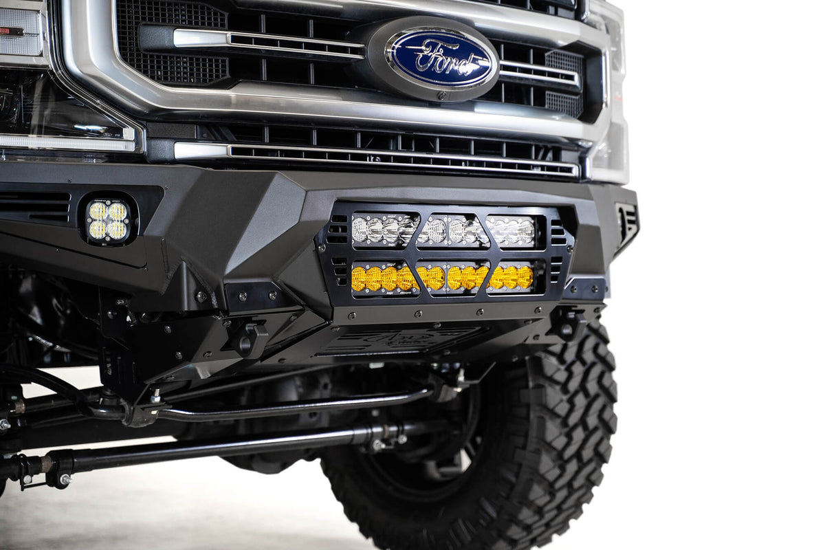2017-2022 Ford Super Duty F-250 F-350 Bomber Front Bumper Mounts for dual 20 Inch Light Bars Addictive Desert Designs-7