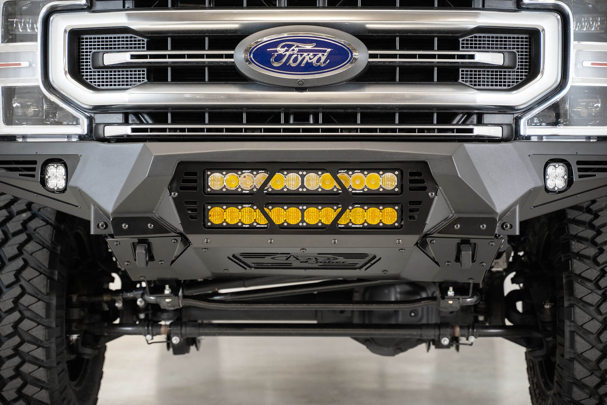 2017-2022 Ford Super Duty F-250 F-350 Bomber Front Bumper Mounts for dual 20 Inch Light Bars Addictive Desert Designs-8