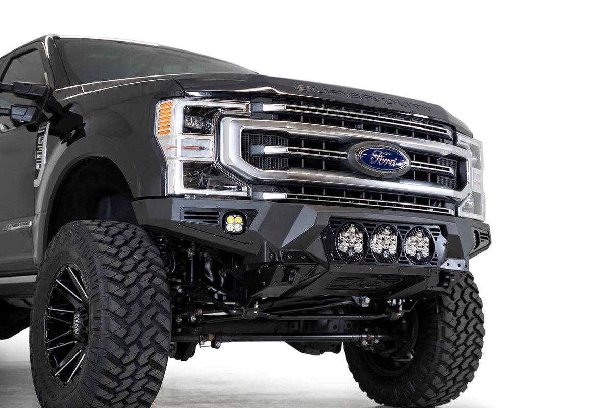 2017-2022 Ford Super Duty F-250 F-350 Bomber Front Bumper Mounts for 3 Baja LP6s Addictive Desert Designs-2