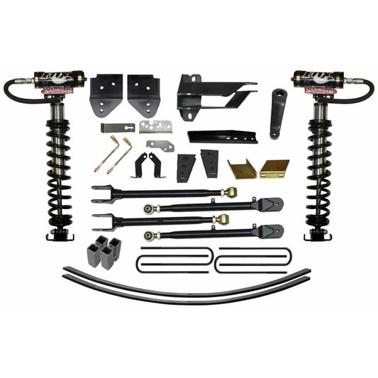 Suspension Lift Kit w/Shock 8.5 Inch Lift Class II 4-Link System Incl. Front Coil Over Shocks Track Bar/Radius Arm/Steering Stabilizer Relo. Bracket Rear Lift Block/U-Bolts 17-19 Ford F-250/ F-350 Super Duty Skyjacker
