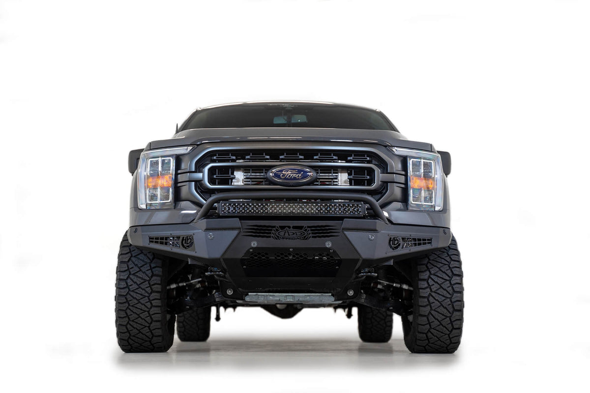 2021-2025 Ford F-150 HoneyBadger Front Bumper With Top Hoop Addictive Desert Designs-13