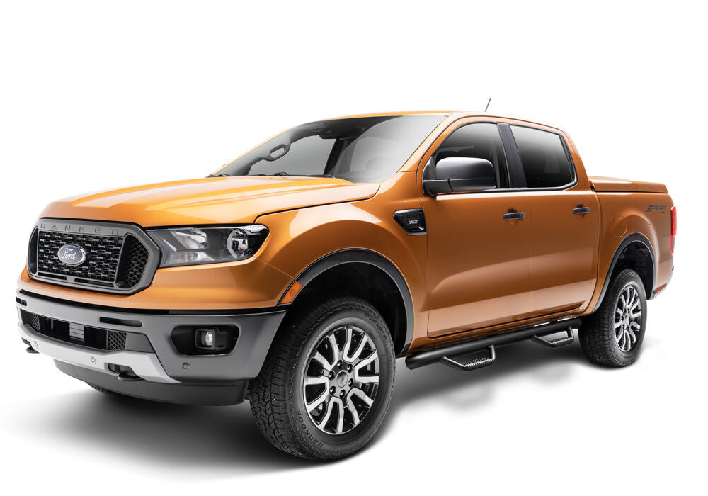 Nerf Step Bar Cab Length (2 Steps per Side) 3 Inch Main Tube Diameter 2019-2025 Ford Ranger SuperCrew Textured Black N Fab NFab-3