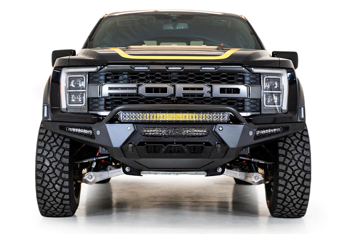 2021+ Ford Raptor HoneyBadger Front Bumper With Top Hoop Addictive Desert Designs-1