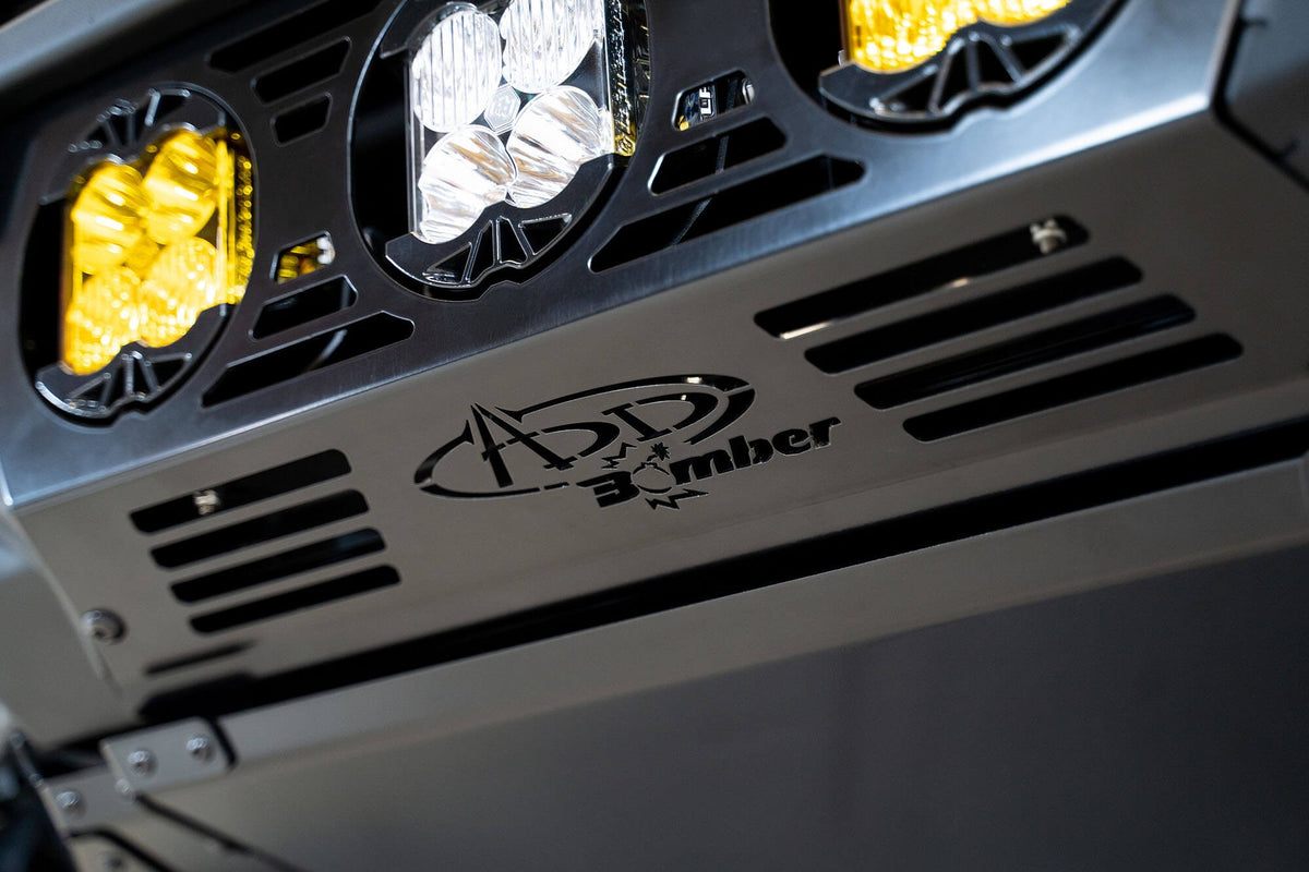 2021+ Ford Bronco Bomber Front Bumper Mounts for Three Baja LP4 Lights Addictive Desert Designs-5