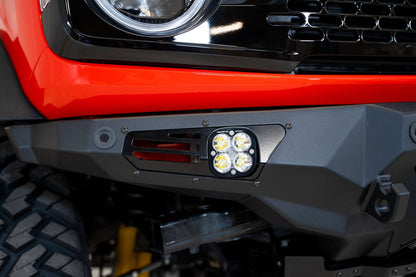 2021+ Ford Bronco Bomber Front Bumper Mounts for Three Baja LP4 Lights Addictive Desert Designs-8