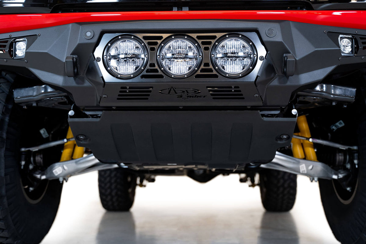 2021+ Ford Bronco Bomber Front Bumper Mounts for three Rigid 360 6 Inch lights Addictive Desert Designs-7