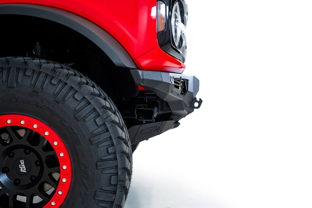 2021+ Ford Bronco Bomber Front Bumper Mounts for three Rigid 360 6 Inch lights Addictive Desert Designs-10