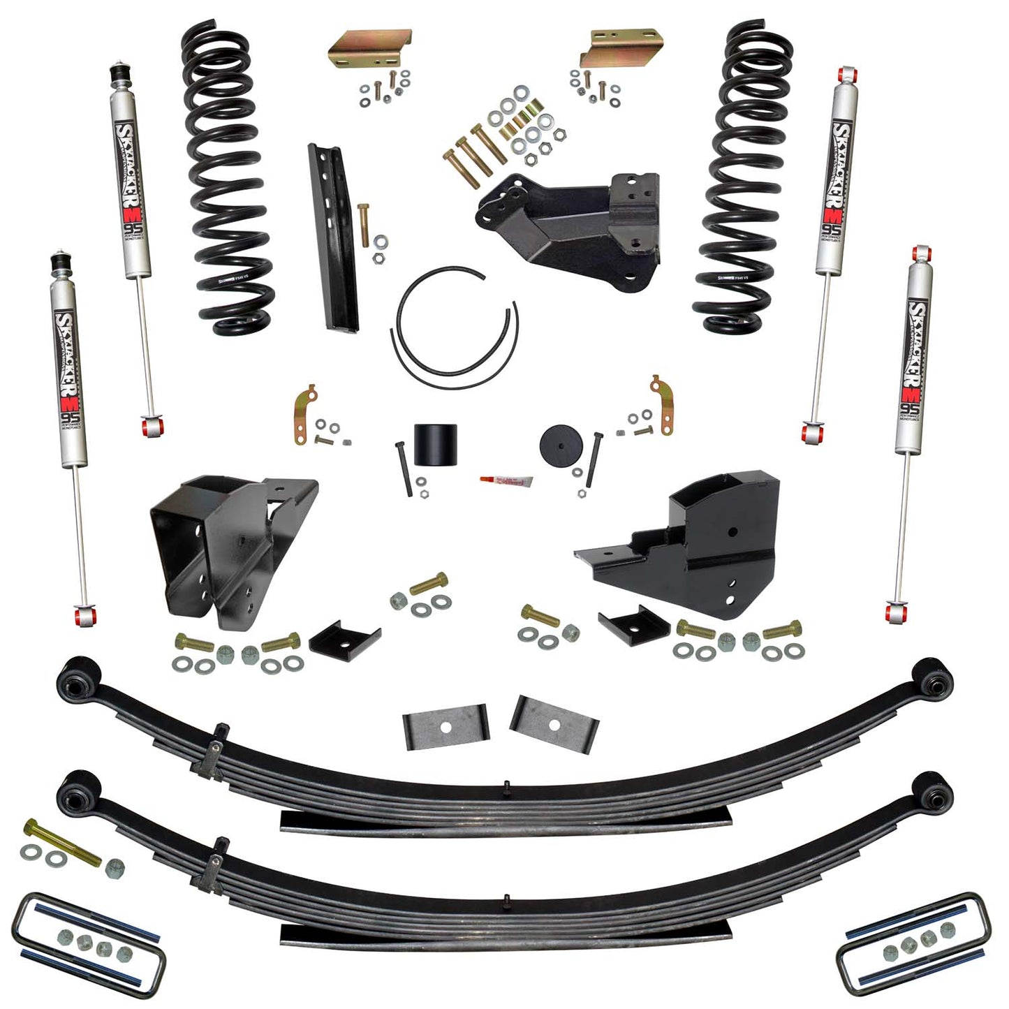 4 Inch Lift Kit with Front Coils, Rear Leaf Springs, and M95 Monotube Shocks Skyjacker