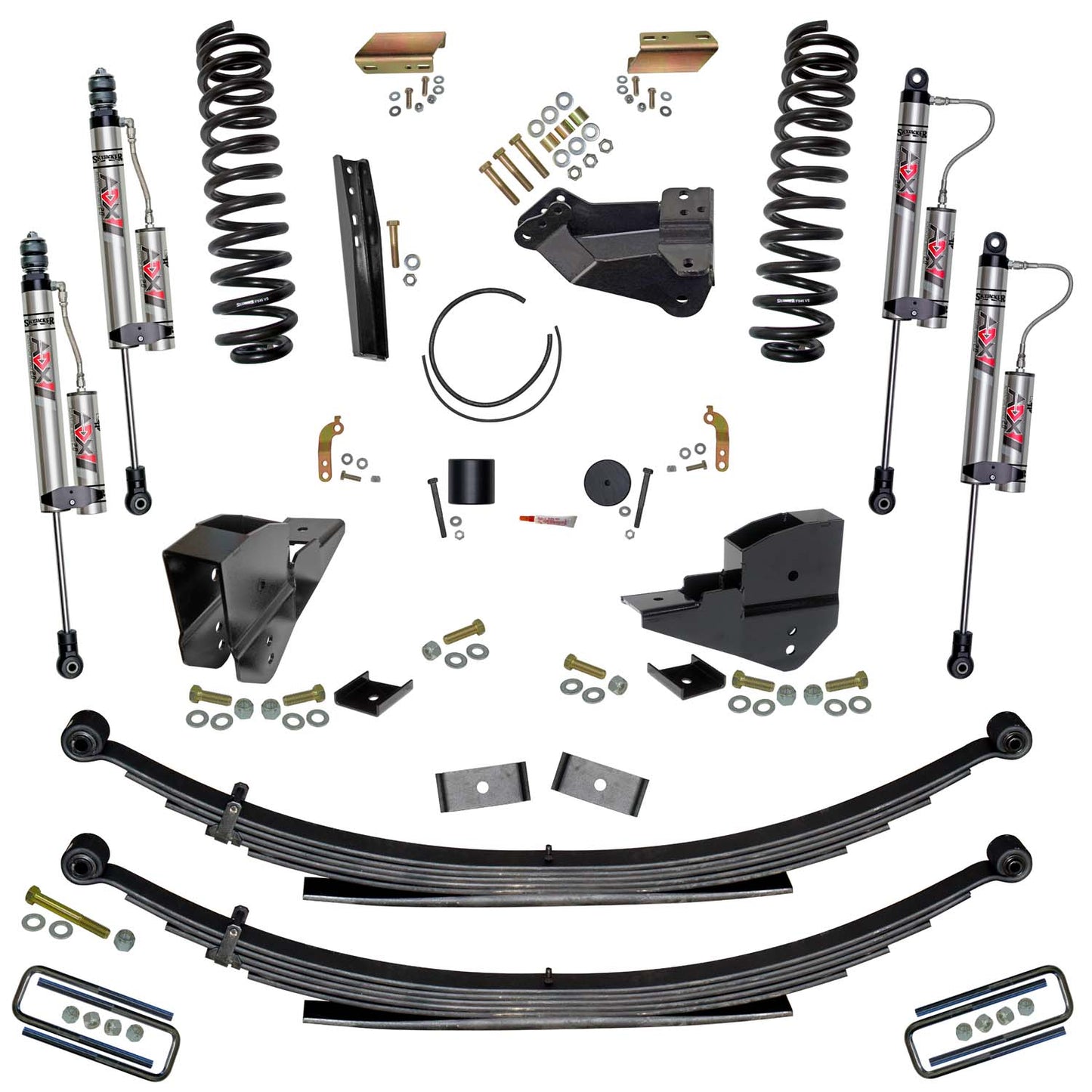4 Inch Lift Kit with Front Coils, Rear Leafs, and ADX 2.0 Remote Reservoir Shocks Skyjacker