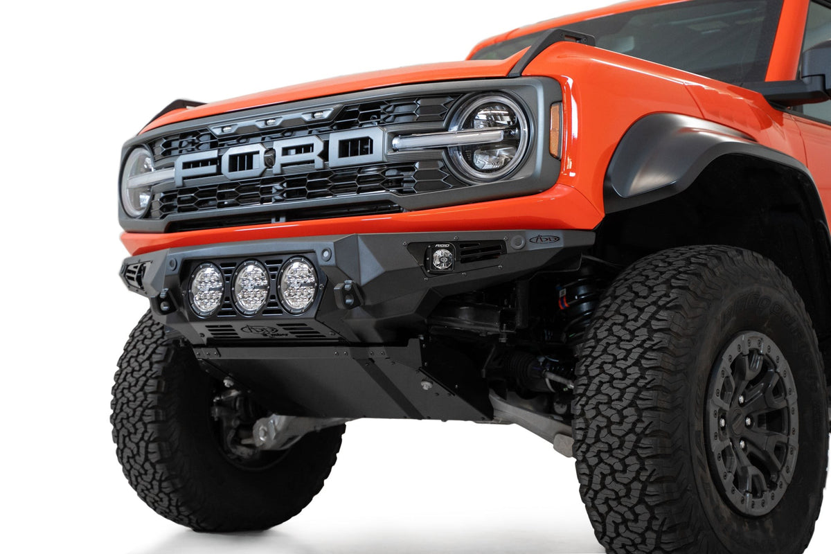 2022+ Ford Bronco Raptor Bomber Front Bumper Mounts for 3 rigid 360 6 Inch Lights Addictive Desert Designs-3