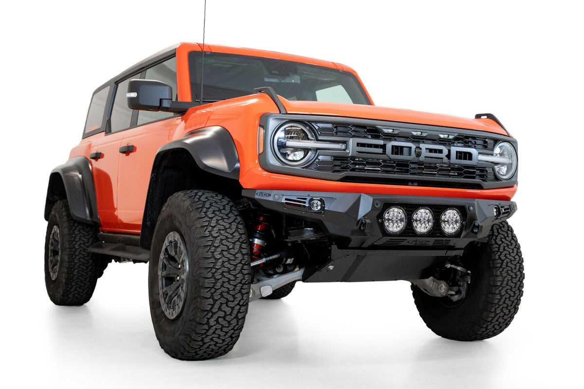 2022+ Ford Bronco Raptor Bomber Front Bumper Mounts for 3 rigid 360 6 Inch Lights Addictive Desert Designs-5