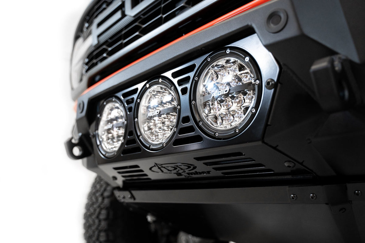 2022+ Ford Bronco Raptor Bomber Front Bumper Mounts for 3 rigid 360 6 Inch Lights Addictive Desert Designs-6