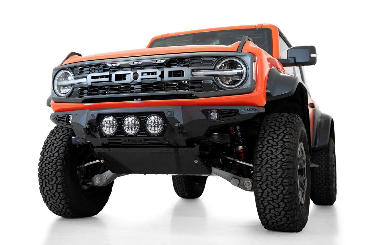 2022+ Ford Bronco Raptor Bomber Front Bumper Mounts for 3 rigid 360 6 Inch Lights Addictive Desert Designs-7