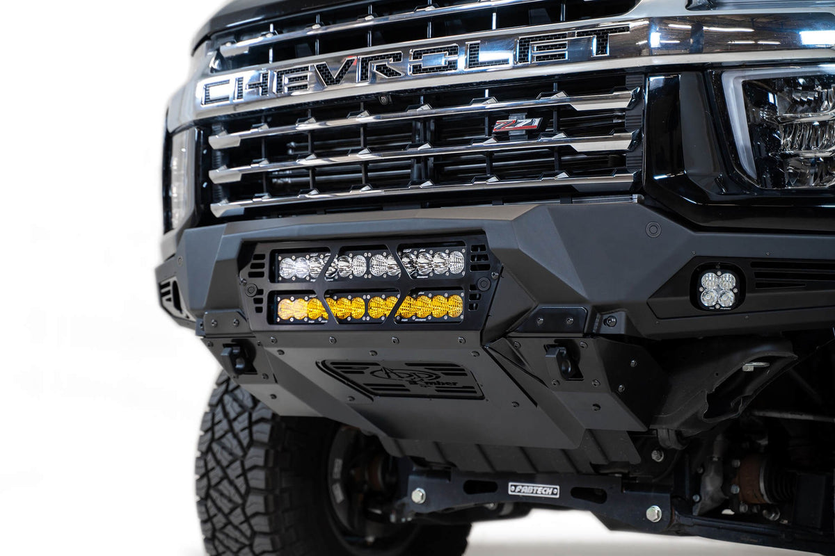 2020-2023 Chevrolet Silverado 2500/3500 Bomber Front Bumper Mounts for two 20 Inch light bars Addictive Desert Designs-4