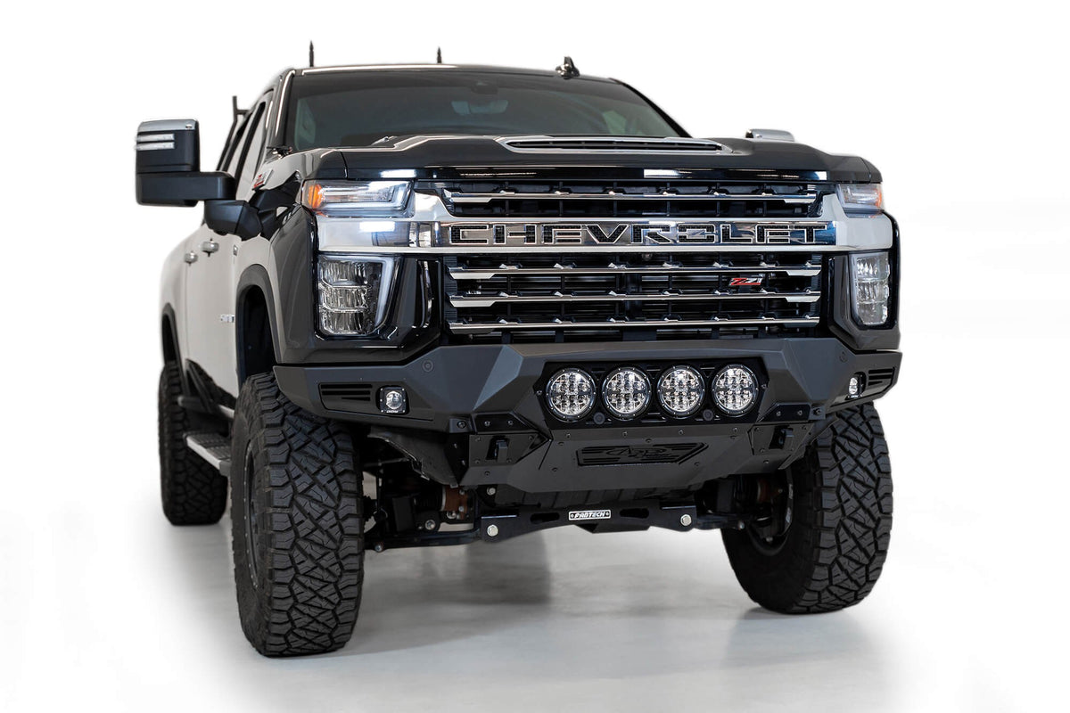 2020-2023 Chevrolet Silverado 2500/3500 Bomber Front Bumper Mounts for 4 rigid 360 6 Inch round lights Addictive Desert Designs-1