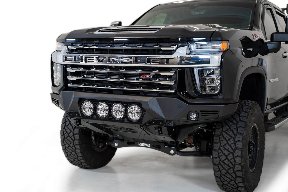 2020-2023 Chevrolet Silverado 2500/3500 Bomber Front Bumper Mounts for 4 rigid 360 6 Inch round lights Addictive Desert Designs-8
