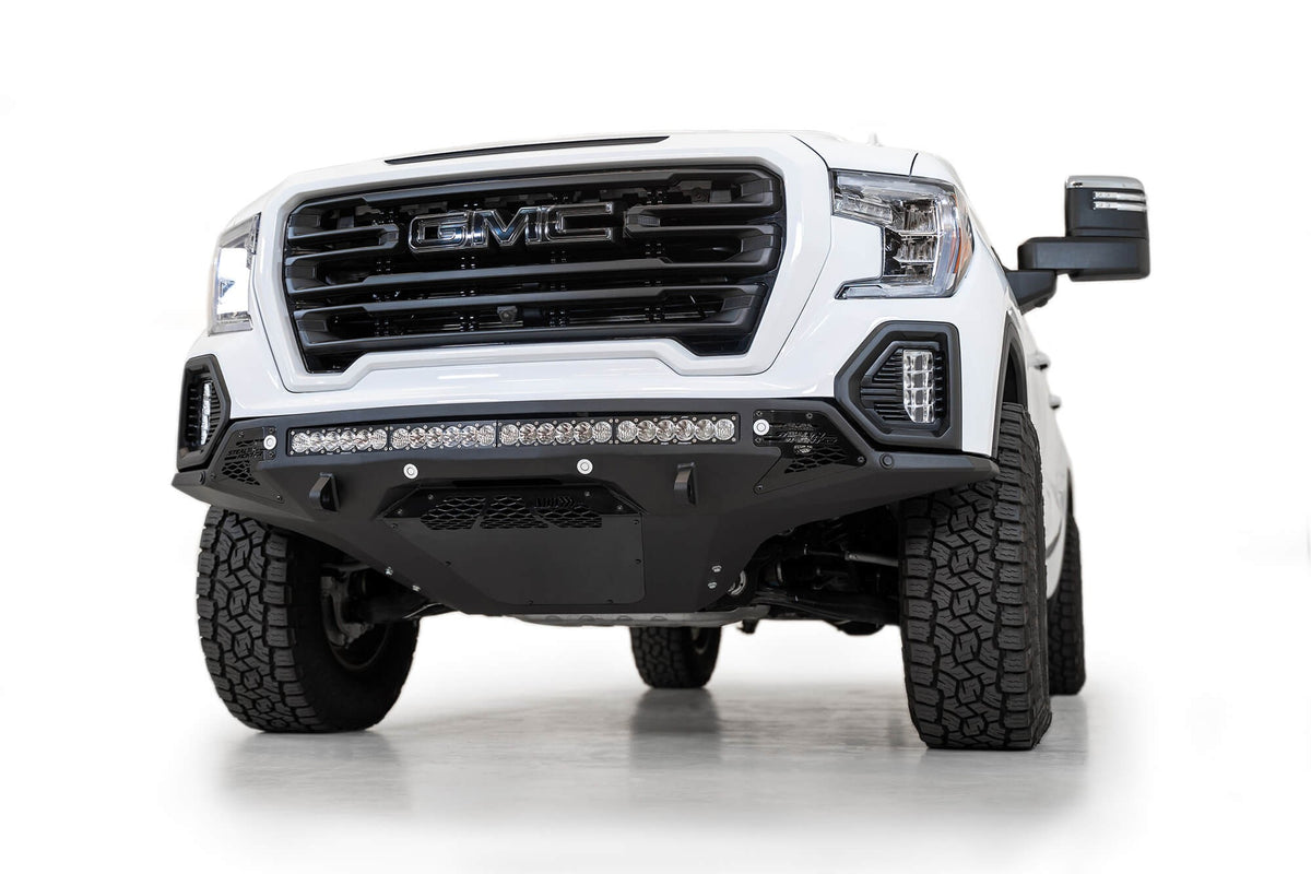 2019-2022 GMC Sierra 1500 Stealth Fighter Front Bumper Universal mounts for up to 10 cube lights or a 40 Inch light bar Addictive Desert Designs-1