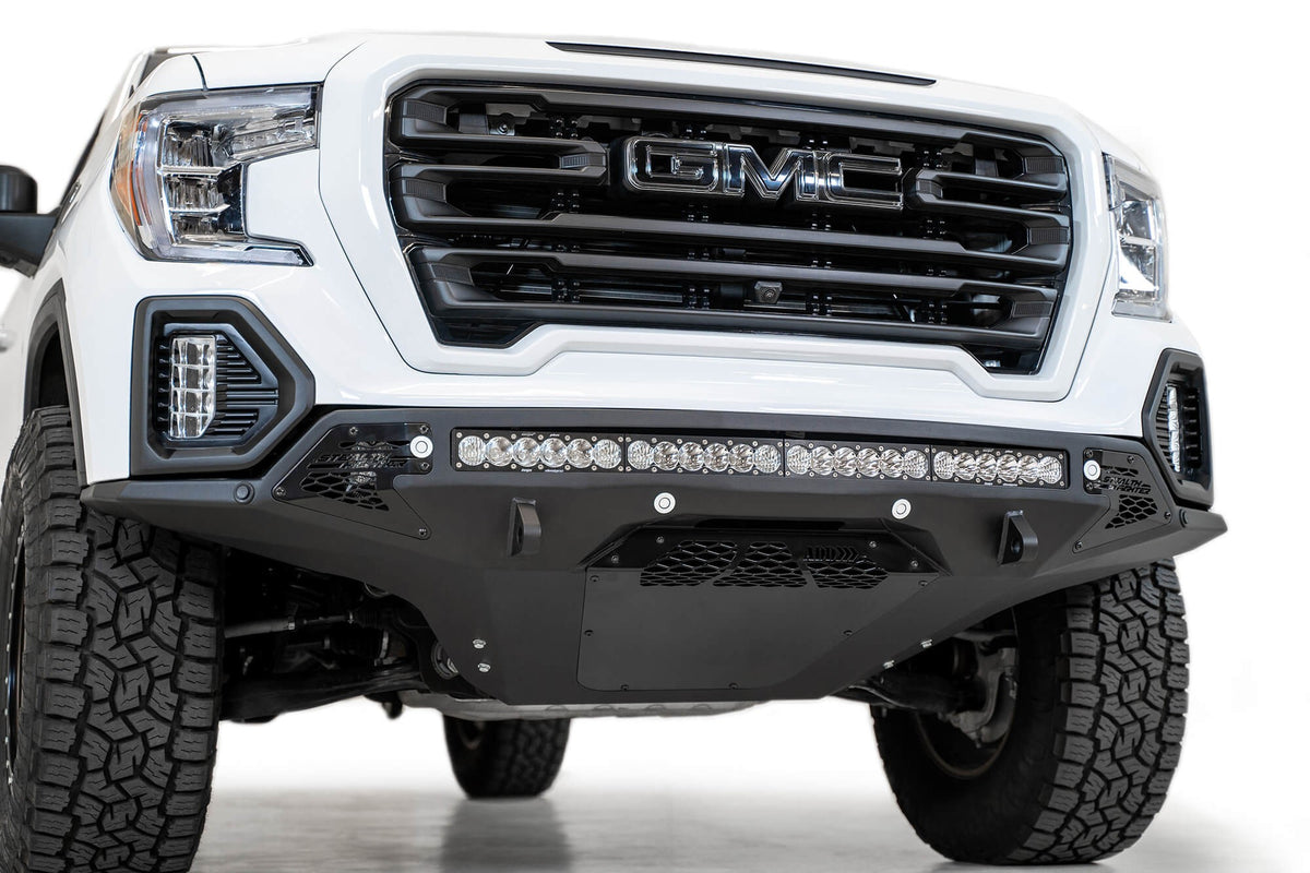 2019-2022 GMC Sierra 1500 Stealth Fighter Front Bumper Universal mounts for up to 10 cube lights or a 40 Inch light bar Addictive Desert Designs-3