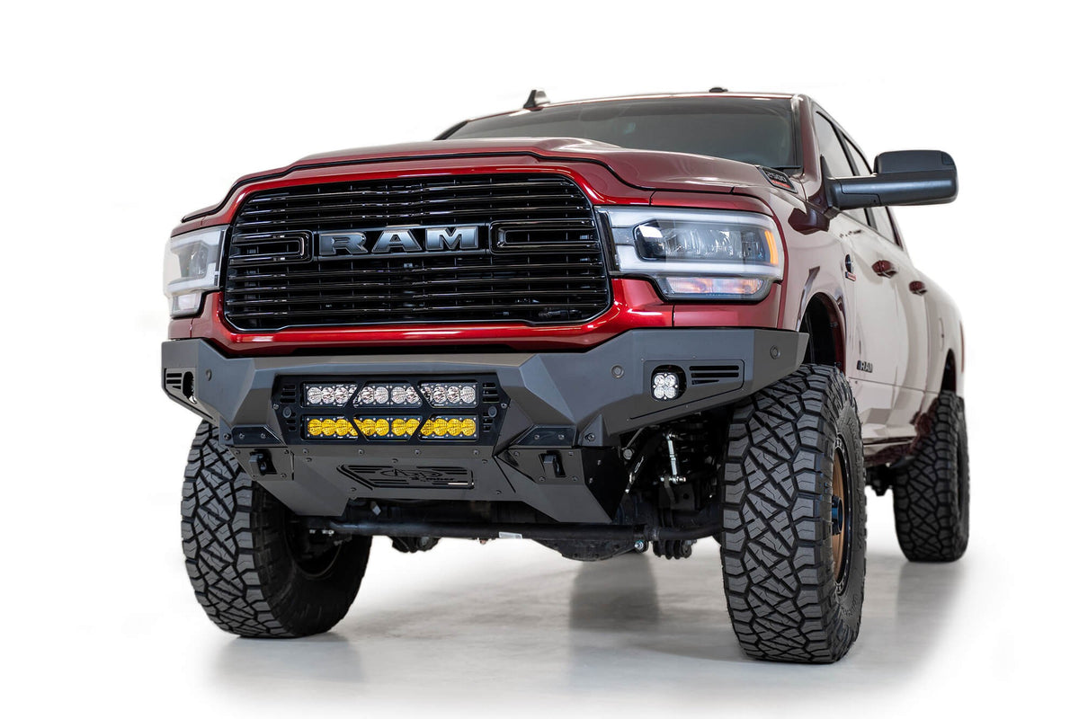 2019-2025 RAM 2500 3500 Bomber Front Bumper Mounts for two 20 inch light bars Addictive Desert Designs-3
