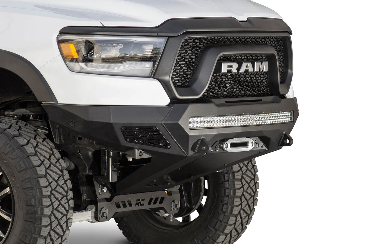 2019-2024 RAM Rebel 1500 Stealth Fighter Front Bumper With Winch Mount Addictive Desert Designs-6