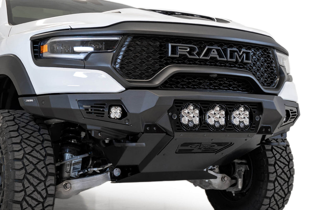 2021-2024 RAM 1500 TRX Bomber Front Bumper Mounts for 3 Baja LP6 round lights Addictive Desert Designs
