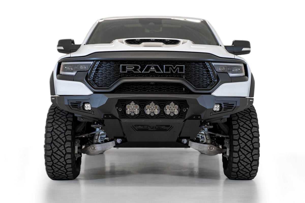 2021-2024 RAM 1500 TRX Bomber Front Bumper Mounts for 3 Baja LP6 round lights Addictive Desert Designs-4