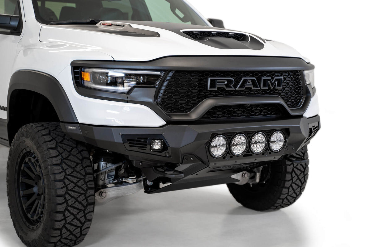 2021-2024 RAM 1500 TRX Bomber Front Bumper Mounts for 4 rigid 360 6 Inch round lights Addictive Desert Designs-3