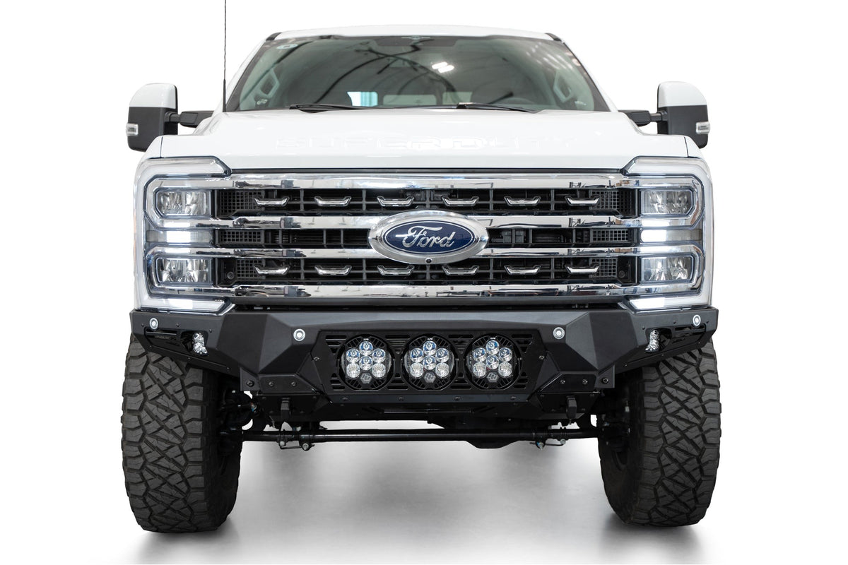2023-2025 Ford Super Duty F-250 F-350 Bomber Front Bumper Recessed Mounts for 3 Baja LP6 Lights in Center Addictive Desert Designs