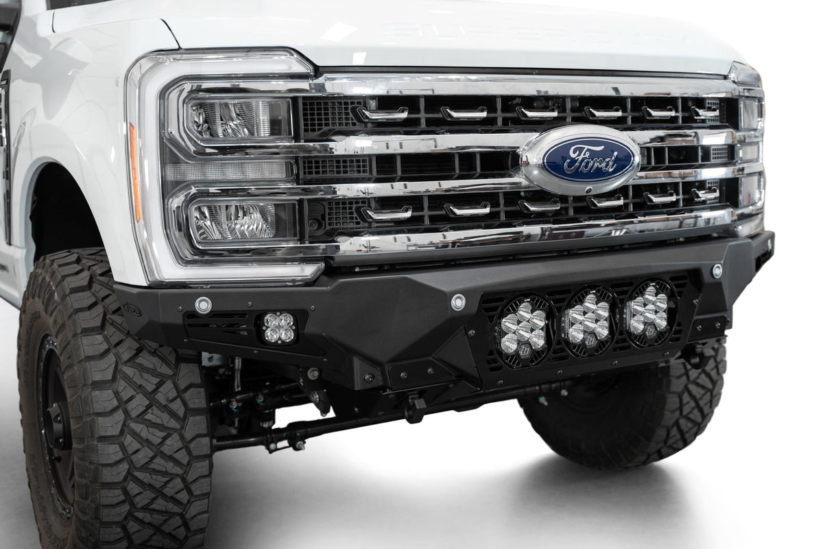 2023-2025 Ford Super Duty F-250 F-350 Bomber Front Bumper Recessed Mounts for 3 Baja LP6 Lights in Center Addictive Desert Designs-1