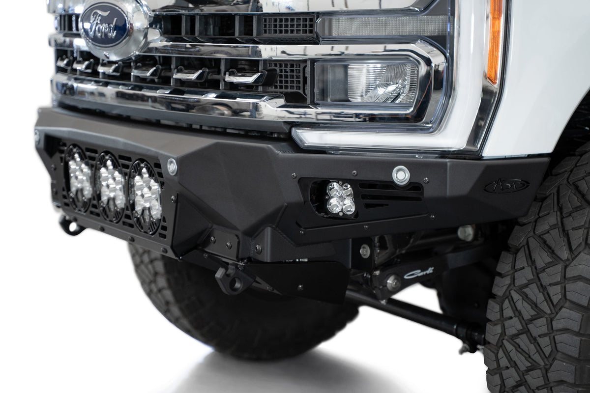 2023-2025 Ford Super Duty F-250 F-350 Bomber Front Bumper Recessed Mounts for 3 Baja LP6 Lights in Center Addictive Desert Designs-2