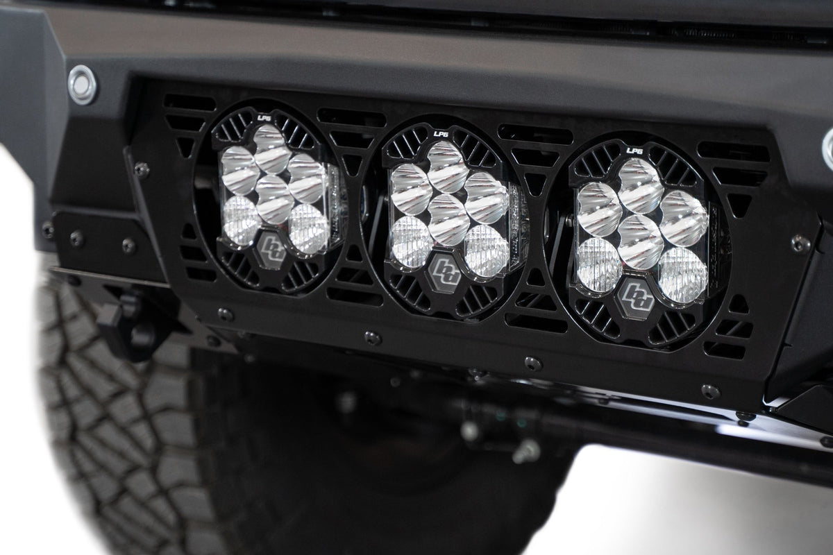 2023-2025 Ford Super Duty F-250 F-350 Bomber Front Bumper Recessed Mounts for 3 Baja LP6 Lights in Center Addictive Desert Designs-8