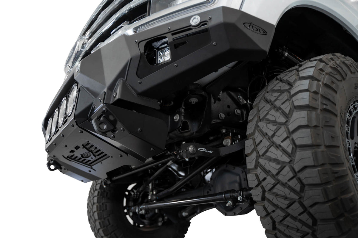 2023-2025 Ford Super Duty F-250 F-350 Bomber Front Bumper Recessed Mounts for 4 Rigid 360 Lights in Center Addictive Desert Designs-2