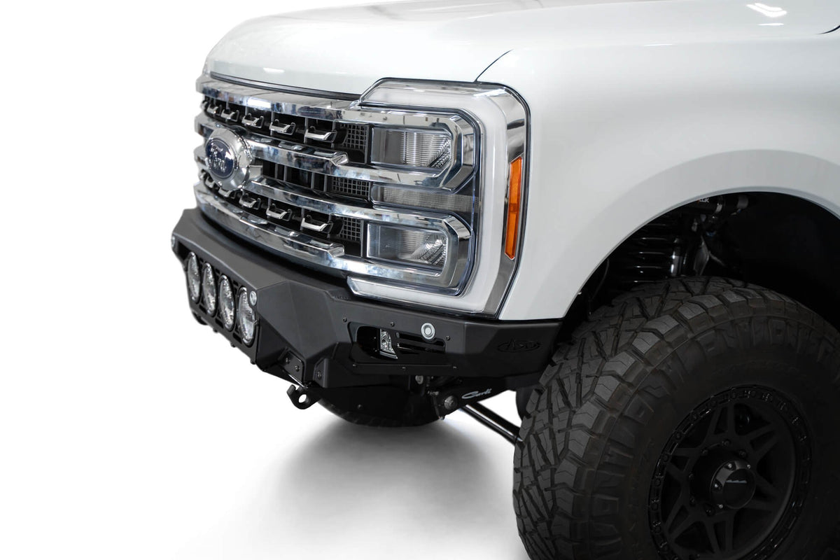 2023-2025 Ford Super Duty F-250 F-350 Bomber Front Bumper Recessed Mounts for 4 Rigid 360 Lights in Center Addictive Desert Designs-6