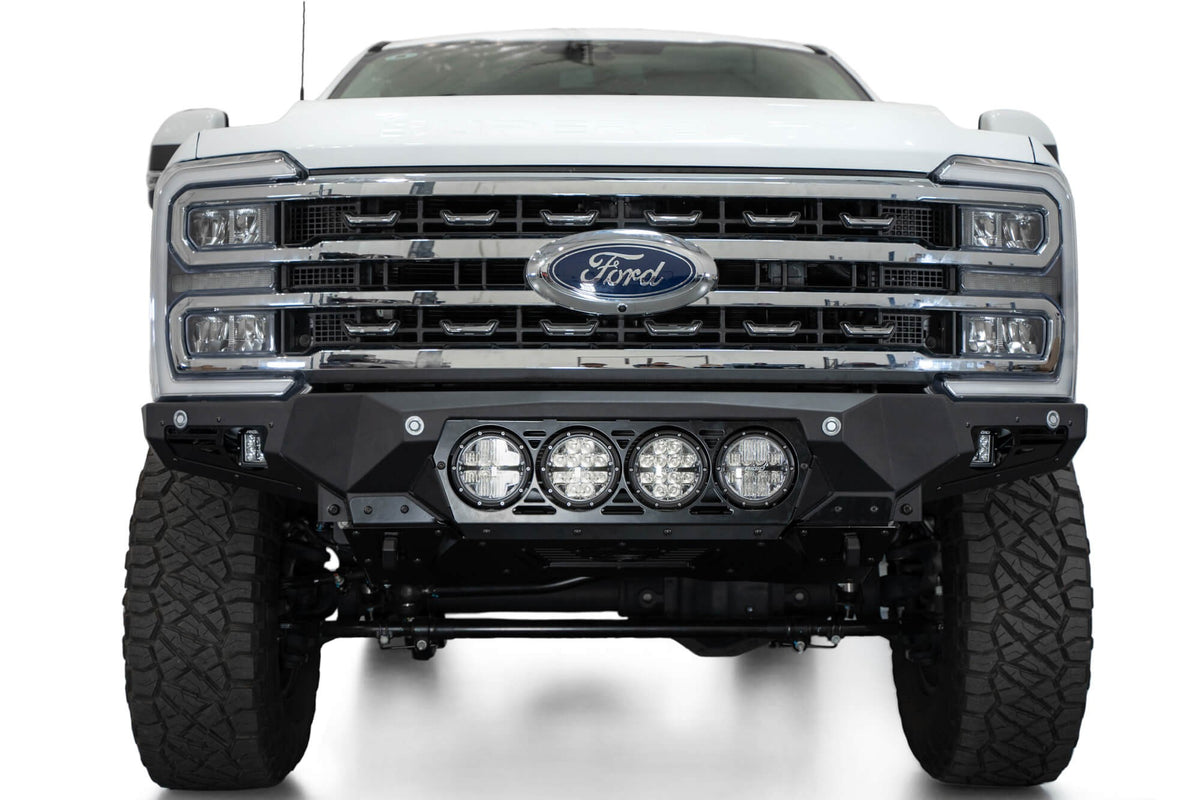 2023-2025 Ford Super Duty F-250 F-350 Bomber Front Bumper Recessed Mounts for 4 Rigid 360 Lights in Center Addictive Desert Designs-8