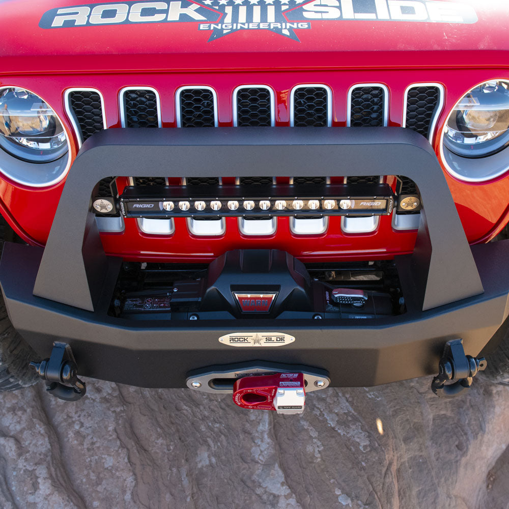 Jeep Bull Bar For Rigid Series Front Bumper Only Black Powdercoat Rock Slide Engineering-2