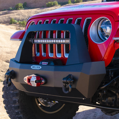 Jeep Bull Bar For Rigid Series Front Bumper Only Black Powdercoat Rock Slide Engineering-3