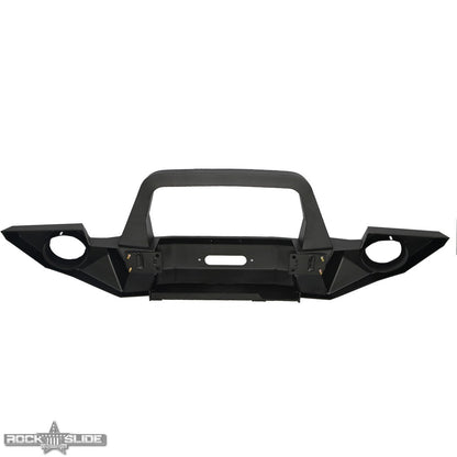 Jeep JK Full Front Bumper For 07-18 Wrangler JK With Winch Plate Bull Bar Black Powdercoated Rigid Series Rock Slide Engineering-1