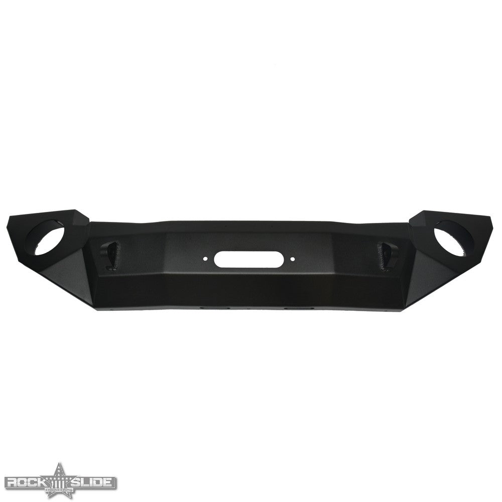Jeep JK Full Front Bumper For 07-18 Wrangler JK With Winch Plate No Bull Bar Black Powdercoated Rigid Series Rock Slide Engineering-4