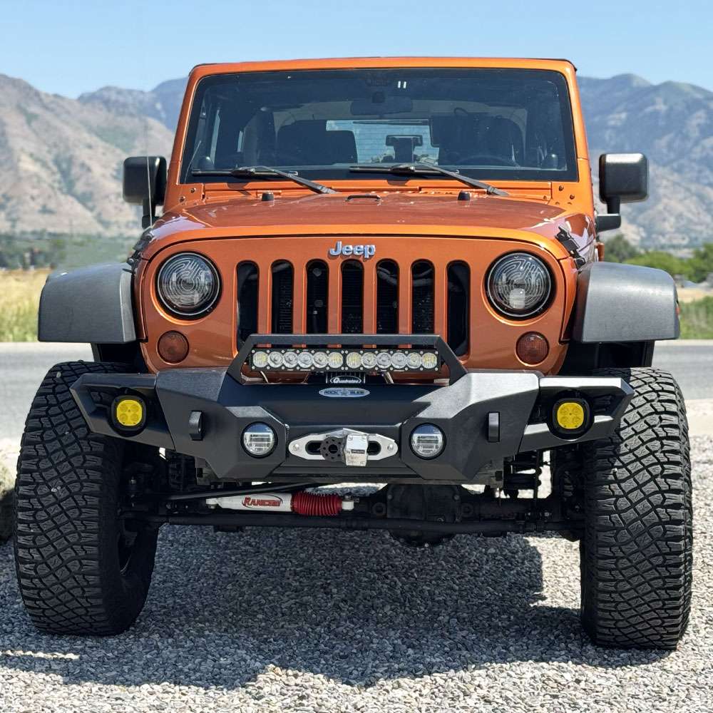Big Sky Aluminum Mid Front Bumper With Winch Plate Wrangler JK Rock Slide Engineering-2