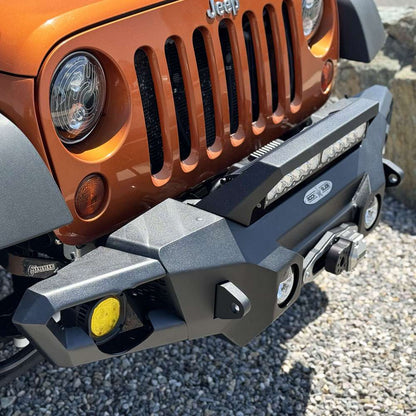 Big Sky Aluminum Mid Front Bumper With Winch Plate Wrangler JK Rock Slide Engineering-4