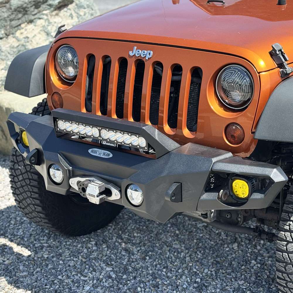 Big Sky Aluminum Mid Front Bumper With Winch Plate Wrangler JK Rock Slide Engineering-5